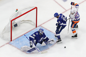 Un arrêt d'Andrei Vasilevskiy, le gardien du Tampa Bay ...