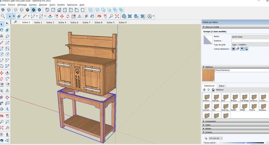 Conception du dressoir avec Sketchup (Crédit photo : FoRuM)