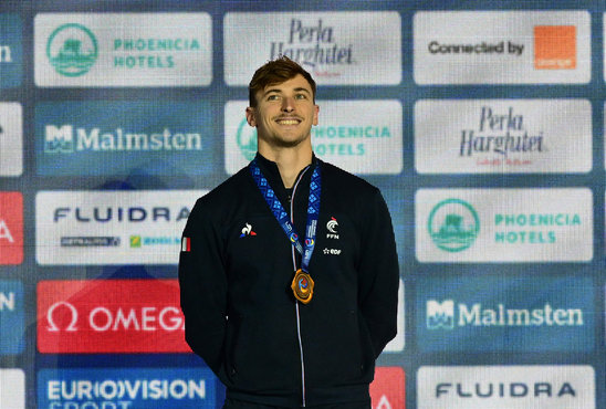 Le nageur français Maxime Grousset se prépare pour les JO. (Crédit photo : AFP/Archives / Daniel MIHAILESCU)