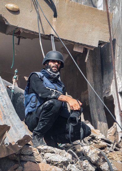 Oui, difficile d'être journaliste dans la bande de Gaza. (Crédit photo : Copyright Motaz Azaïza)