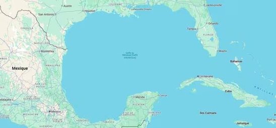 Carte du Golfe de l'Amérique par Google Maps (Crédit photo : Ouest France)