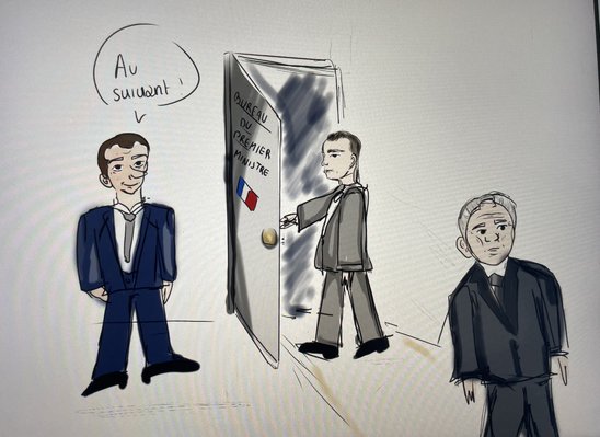 Caricature de la politique française. (Crédit photo : Ambre, Naomi)