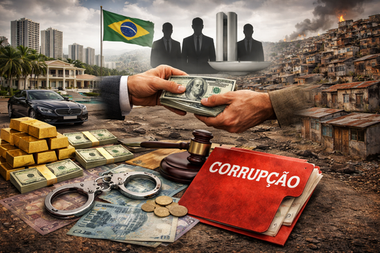 La corruption et inégalités au Brésil(Crédit photo : Image générée par IA (ChatGPT))