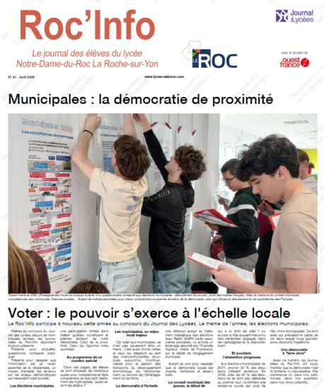 UNE du Roc'Info primé(Crédit photo : Lycée Notre-Dame-du Roc)