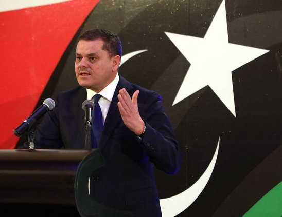 Abdel  Hamid  Dbeibah, 1er ministre lybien, en conférence à Tripoli, 25 février 2021. (Crédit photo : HAZEM TURKIA / ANADOLU AGENCY)