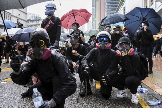 Manifestants à Hong Kong. (Crédit photo : afp , Anthony Wallace)