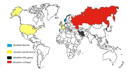 Carte de la liberté de la presse dans le monde, 2021 (Crédit photo : RSF)