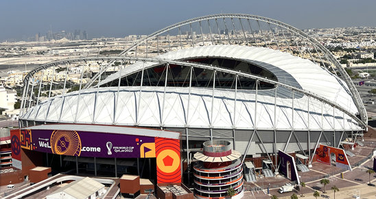 Vue extérieure du stade international Khalifa à Doha, le 29 octobre 2022 (Crédit photo : AFP/Archives / Gabriel BOUYS)