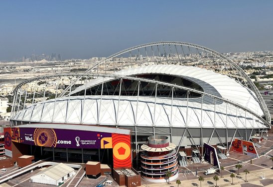 Vue extérieure du stade international Khalifa à Doha, le 29 octobre 2022 (Crédit photo : AFP/Archives / Gabriel BOUYS)