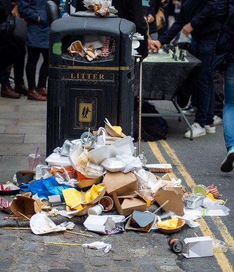 Londres: nourriture jetée dans la rue. (Crédit photo : Unsplash - Paul Schellekens)