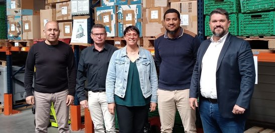 De gauche à droite, Vincent Damine, Jean-François Sorin, Sandra Talineau,  Wilfried Moiembe et Anthony Bailly. (Crédit photo : Lycée Sainte-Marie)