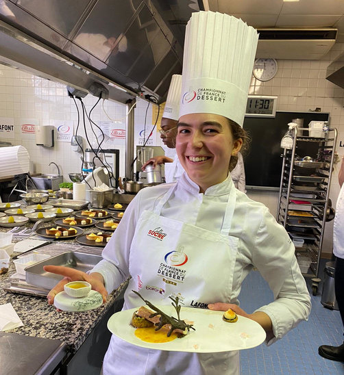 Marine est arrivée deuxième de la sélection Ile-de-France au Championnat de France des desserts en 2022. (Crédit photo : Marine Faverais)