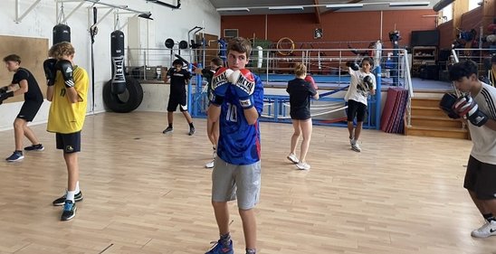 L'équipe boxe en plein entraînement (Crédit photo : Cécile Baranger)