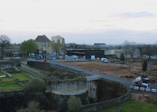Vue des travaux du château de Caen (Crédit photo : Léandre BOUTEILLIER)