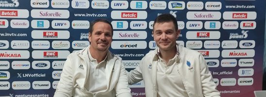 Gildas Guiheneuf et Thibault Lefrancois, joueurs de l'équipe de France de volley assis (Crédit photo : Eloane Sizun - Loquidy)