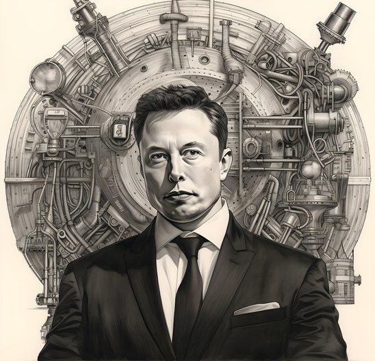 Dessin d'Elon Musk, généré avec l'intelligence artificielle (Crédit photo : Pixabay - deeznutz1)