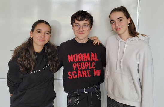 De gauche à droite, Roxane, Adam et Lilou. (Crédit photo : Louison Gerbaud)
