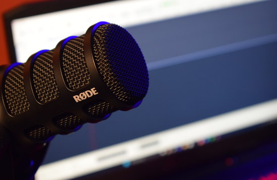 Micro utilisé pour le podcast. (Crédit photo : Quentin Alvarez)