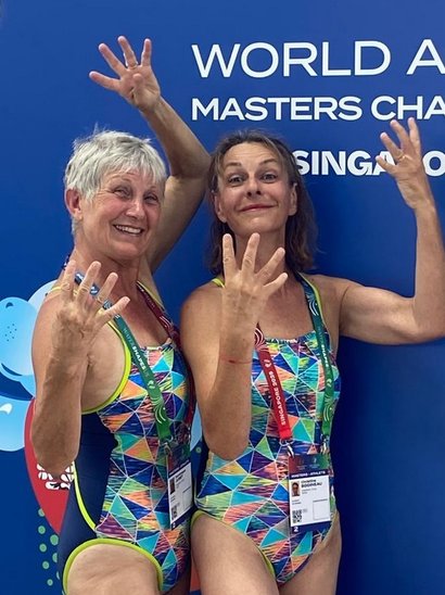 C.Bodineau (à droite) au mondial. (Crédit photo : Angers Nat Synchro)