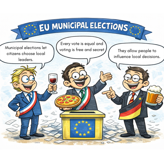 Caricature des élections municipales (Générée par IA (Crédit photo : ChatGPT)