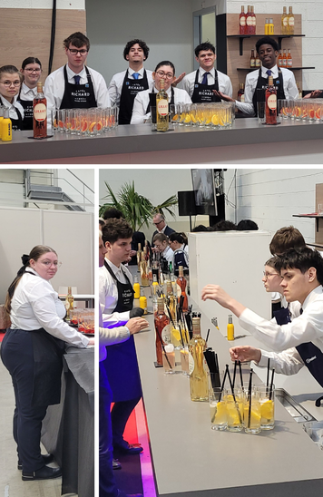 Les élèves au service du bar. (Crédit photo : Sabrina Beaurain)